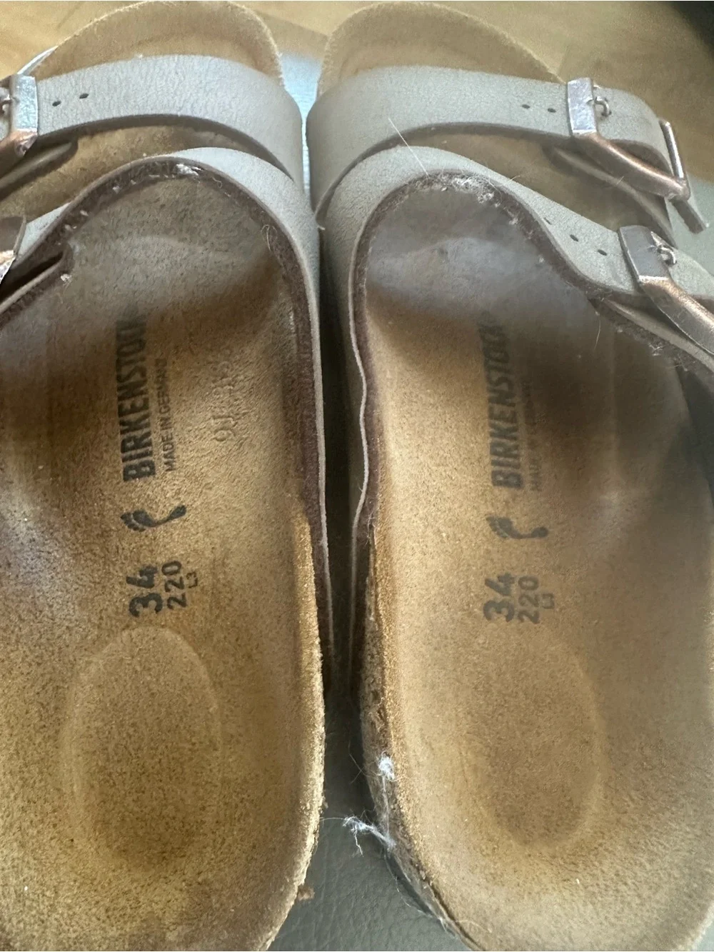 Birkenstock Kids Gray Two-Strap Adjustable Slide Sandals